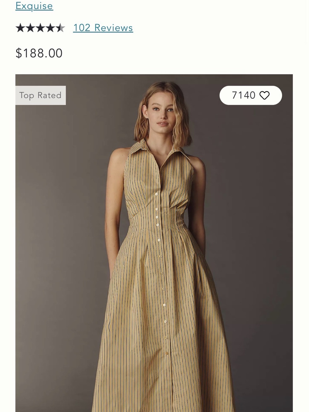 Anthropologie Yellow and Navy Striped Maxi Dress